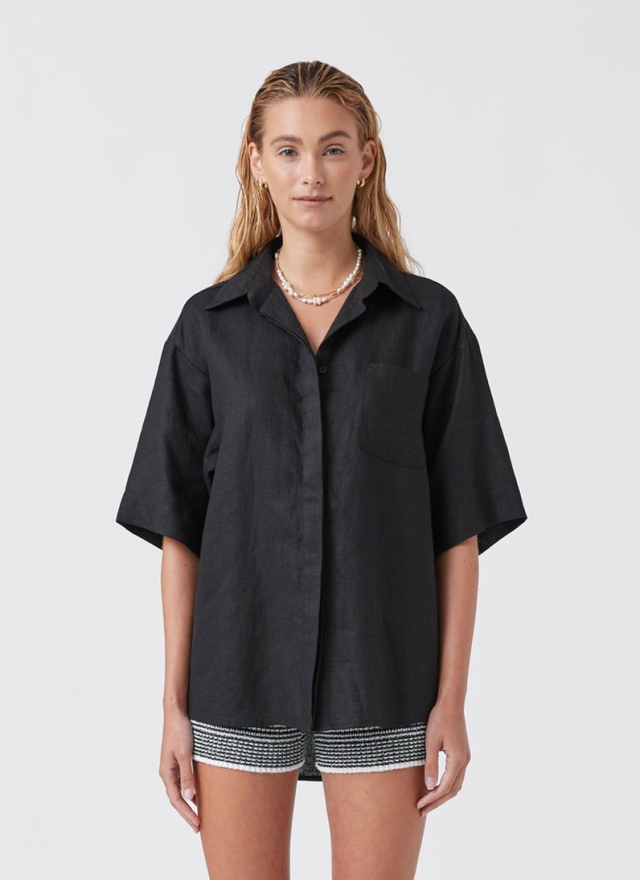 Shop Cools Club | Caribbean Shirt Black Linen