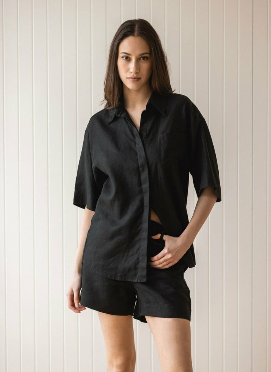 Shop Cools Club | Caribbean Short Black Linen